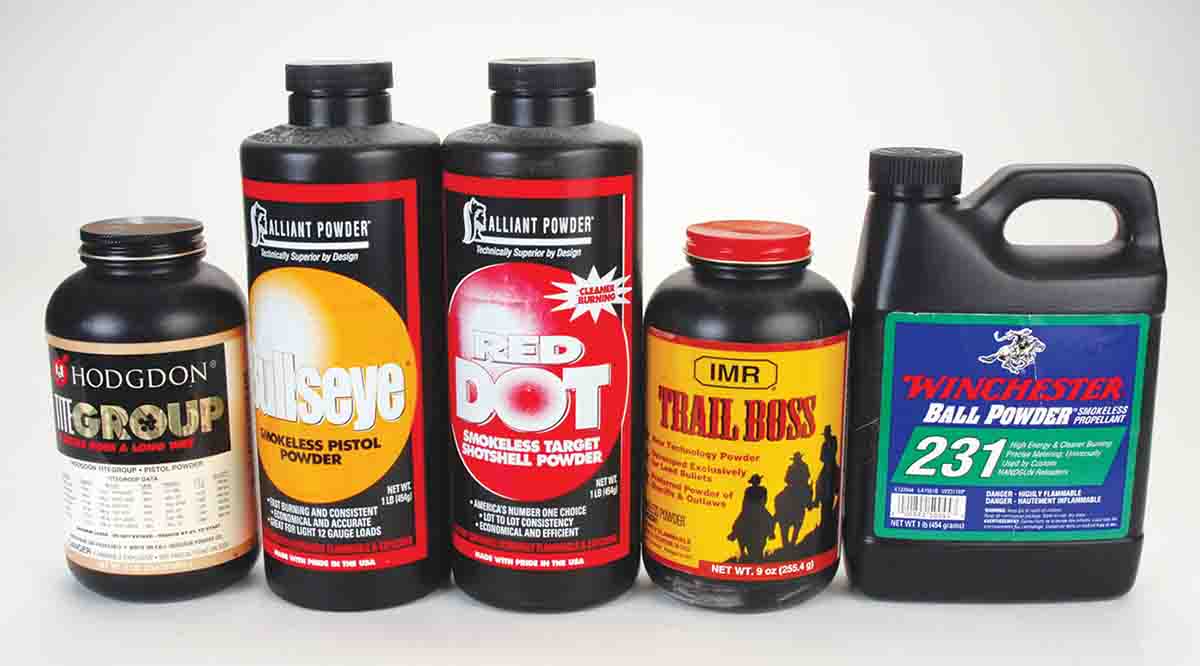 Mike believes that all these relatively fast burning powders are good for all the different .45s.